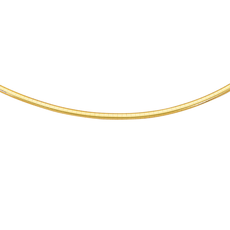 14K Gold 16" 3mm Classic Omega -Yellow | Box with Figure 8