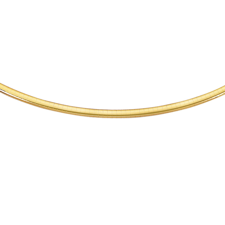 14K Gold 18" 4mm Classic Omega -Yellow | Box with Figure 8