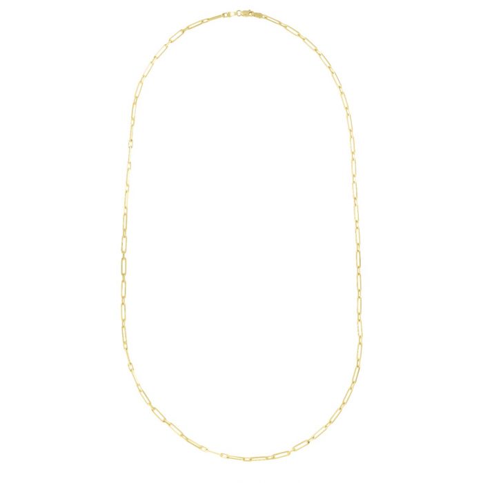 14K Alternating 2.8mm Paperclip Link Chain-Yellow | Lobster