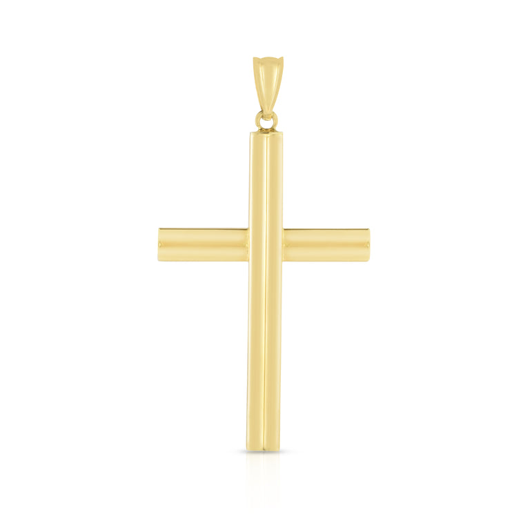 14K Polished Cross Charm-Yellow