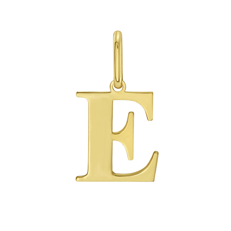14K Gold Initial E Charm-Yellow