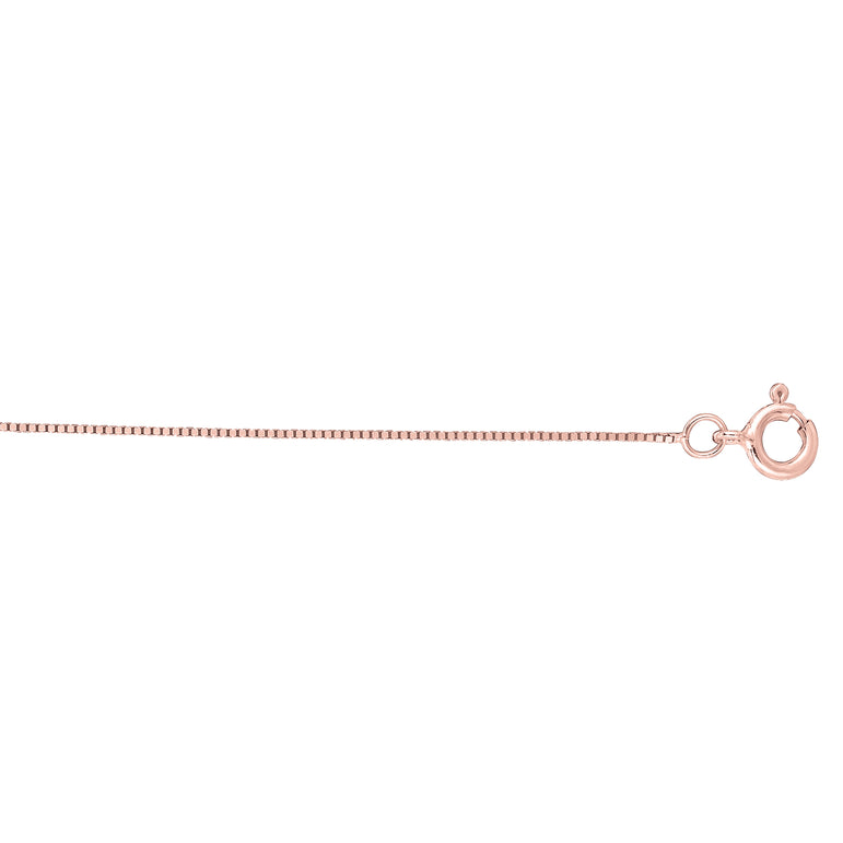14K Gold .45mm Classic Box Chain -Rose | Spring Ring