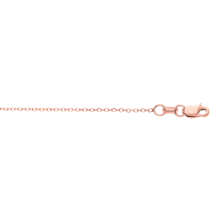 14K Gold 0.87mm Diamond Cut Cable Chain-Rose | Lobster