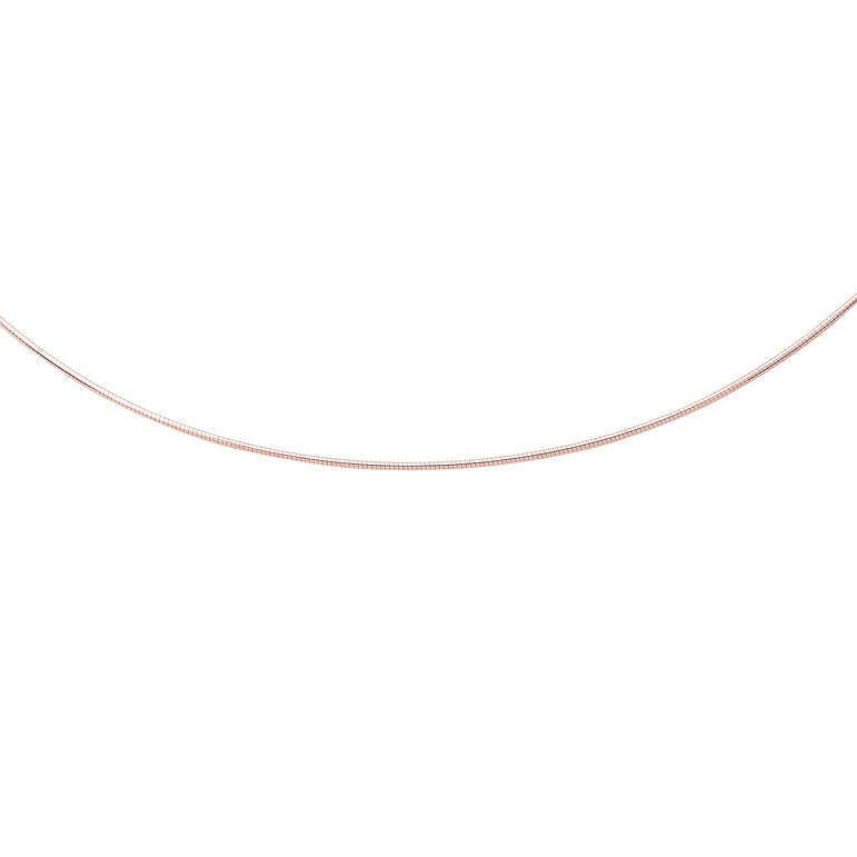 14K Gold 1.5mm Round Omega with Screw Back Lock-Rose | Lobster