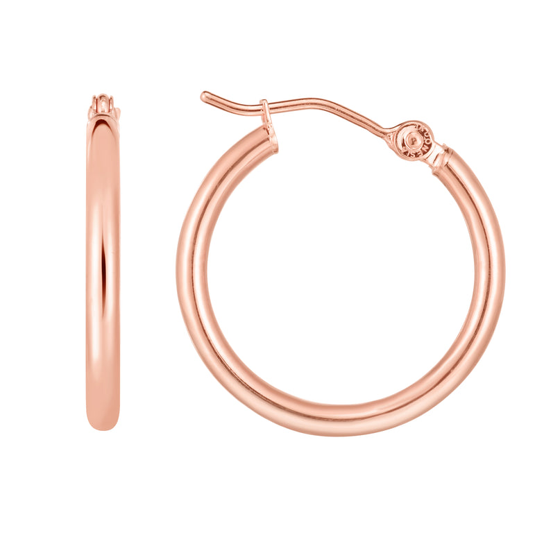 14K Gold 2x20mm Hoops-Rose | Hinged