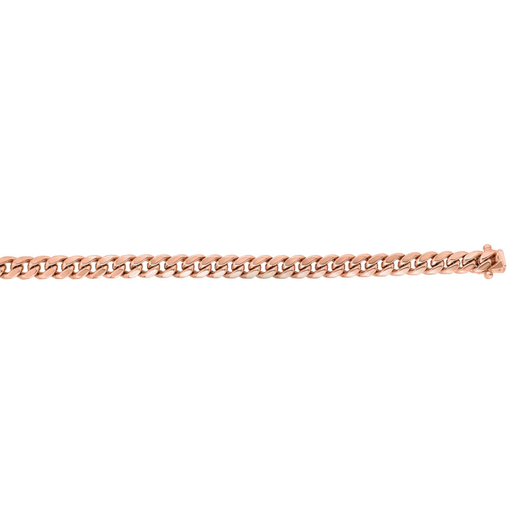 14K Gold 8.5" 6.1mm Classic Miami Cuban -Rose | Box with Figure 8