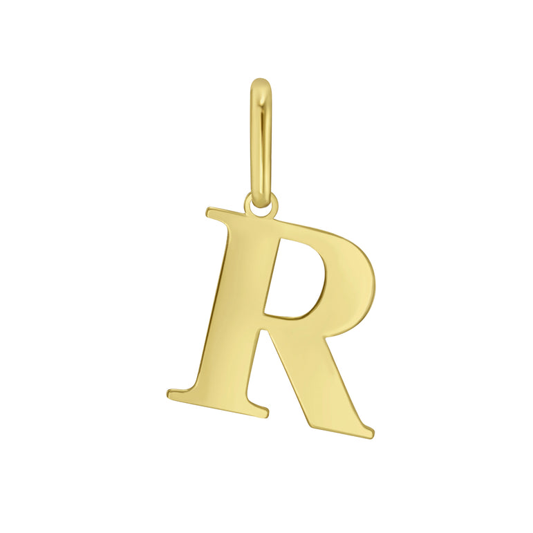 14K Gold Initial R Charm-Yellow