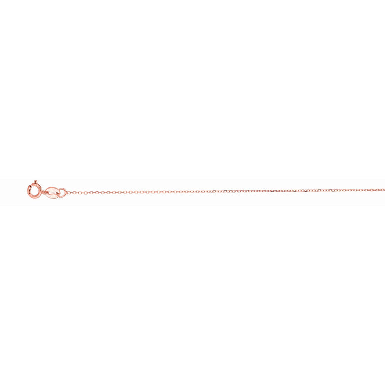14K Gold 0.87mm Diamond Cut Cable Chain-Rose | Spring Ring