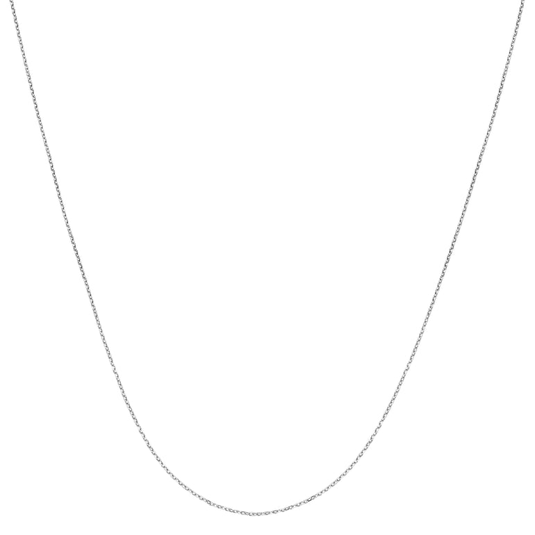 Platinum 0.87mm Diamond Cut Cable Chain-White | Lobster