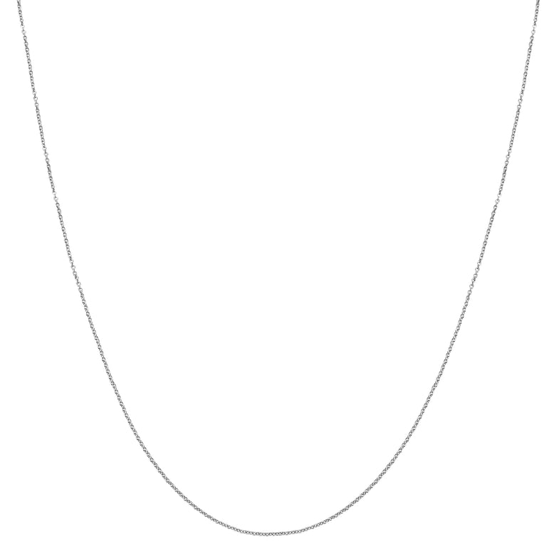 Platinum 0.97mm Oval Cable Chain-White | Lobster