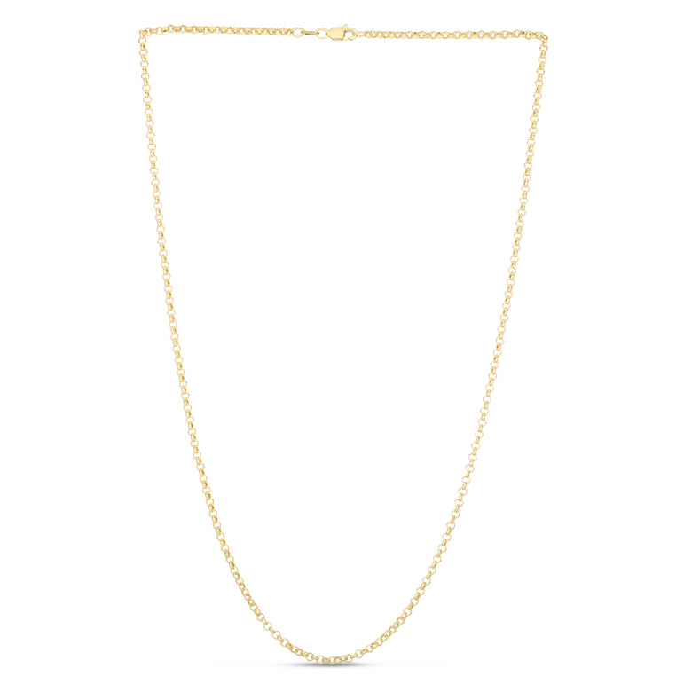 14K Gold 2.5mm Lite Rolo Chain-Yellow | Lobster