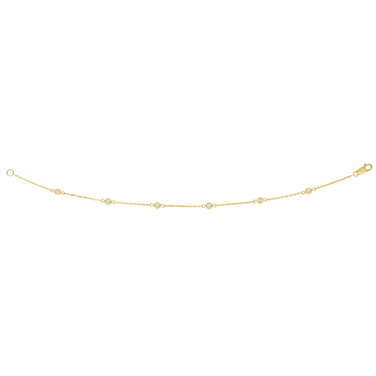 14K Gold .25ct Diamonds by the Yard Bracelet-Yellow | Lobster
