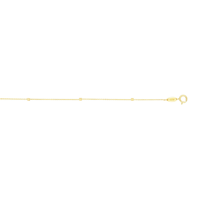 14K Gold 1.5mm Polished Cube Saturn Chain -Yellow | Spring Ring