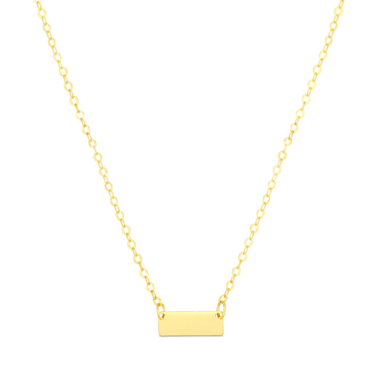 14K Yellow Mini Bar Pendant-Yellow | Spring Ring