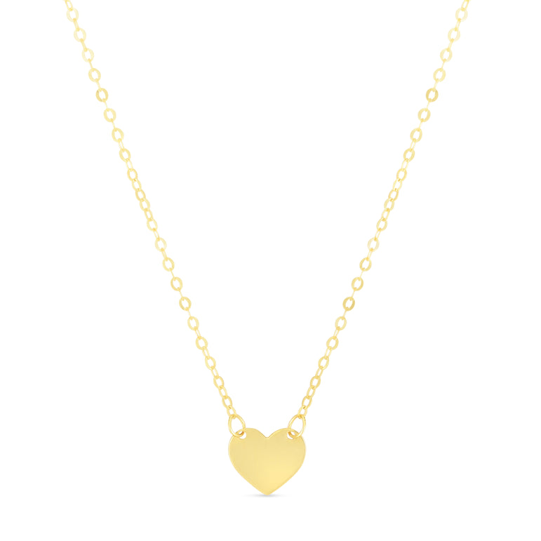 14K Yellow Mini Heart Pendant-Yellow | Spring Ring