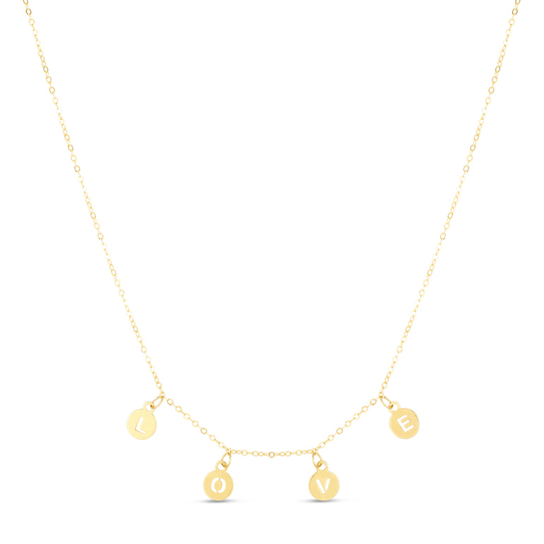 14K "Love" Necklace-Yellow | Spring Ring