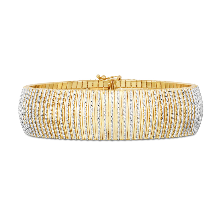 14K Bold Diamanté Flex Bracelet-Yellow | Box with Figure 8