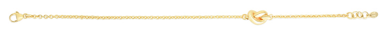 14K Gold Polished Puffed Love Knot Bracelet-Yellow | Lobster