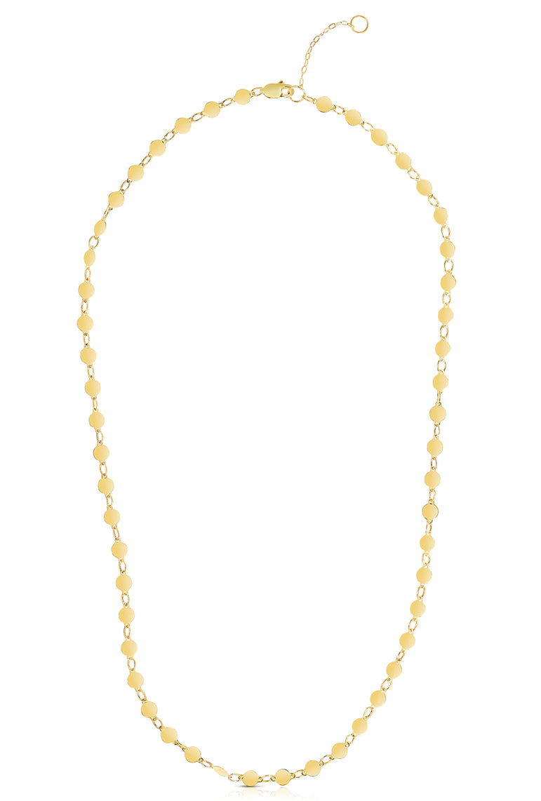 14K Gold Polished Mirror Chain-Yellow | Lobster