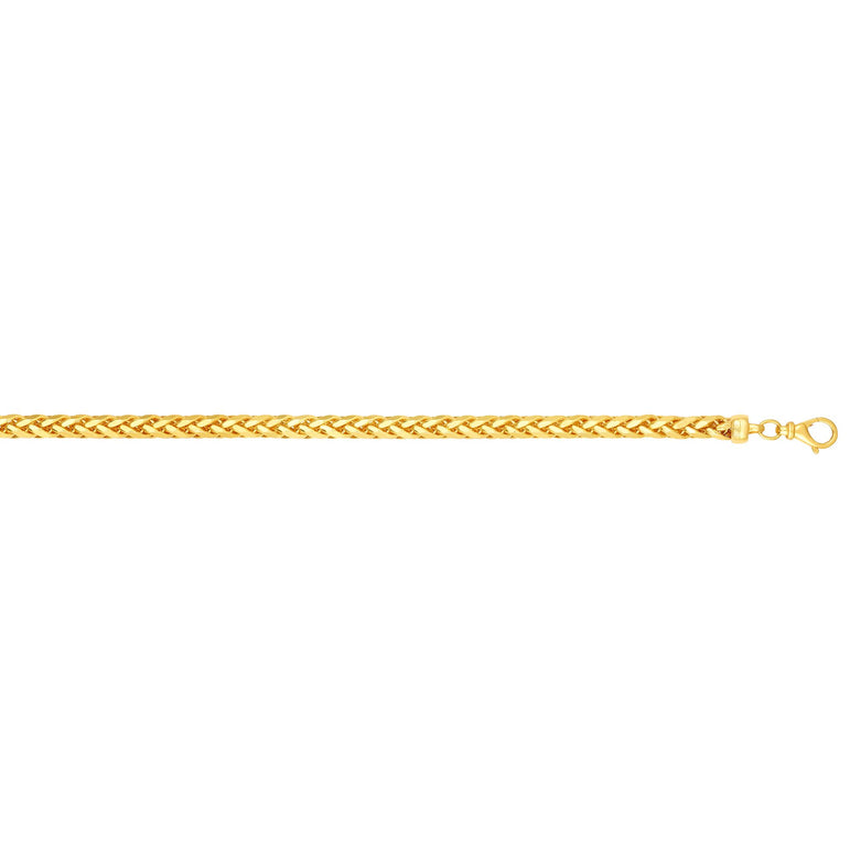 14K Gold 22" 4mm Diamond Cut Round Franco Chain -Yellow | Lobster
