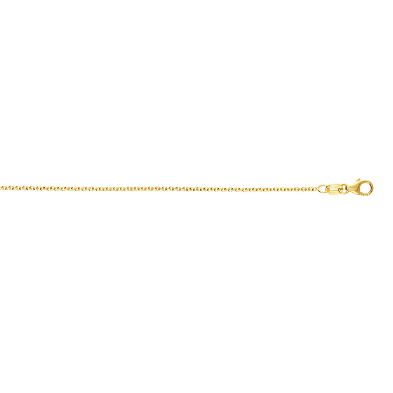 14K Gold 1.5mm Round Cable Chain -Yellow | Lobster