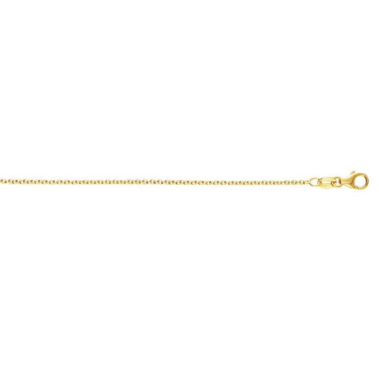 14K 2.6mm Round Cable Chain-Yellow | Lobster
