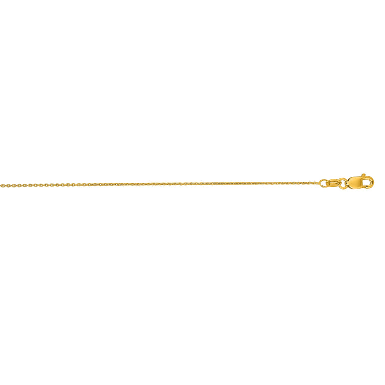 14K Gold 0.97mm Oval Cable Chain-Yellow | Lobster