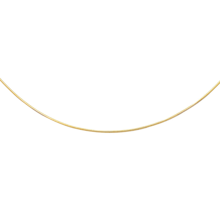 14K Gold 1.5mm Round Omega with Screw Back Lock-Yellow | Lobster