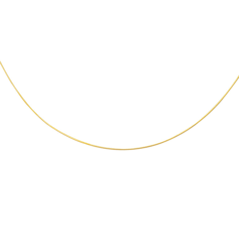 14K Gold 1mm Round Omega with Screw Back Lock-Yellow | Screw Back