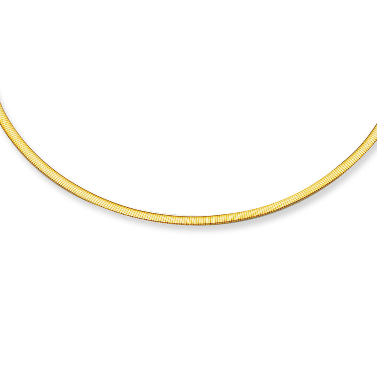 14K Gold 2.5mm Reversible Omega -Two-tone | Lobster