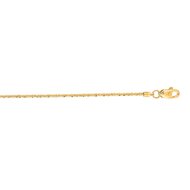 14K Gold 1.1mm Sparkle Chain -Yellow | Lobster