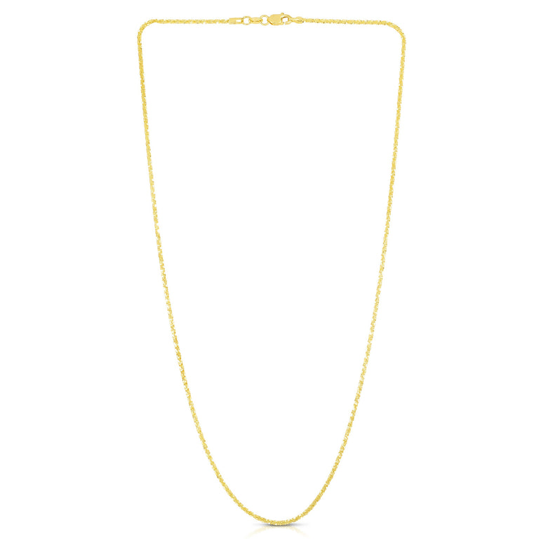 14K Gold 1.5mm Sparkle Chain -Yellow | Lobster