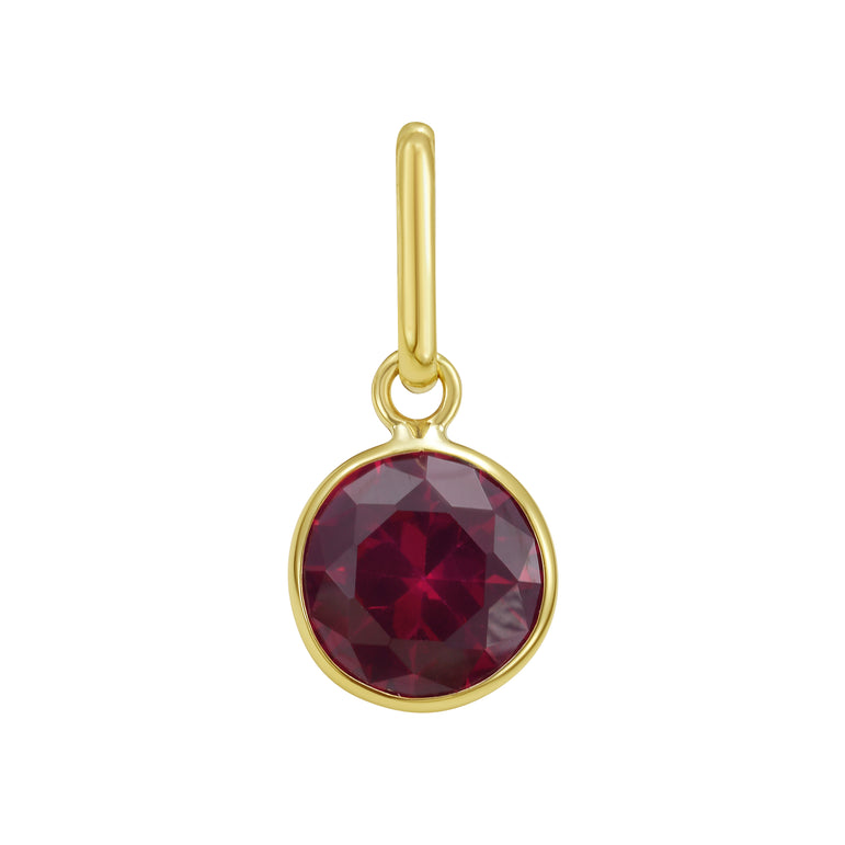 14K Round Ruby Charm-Yellow