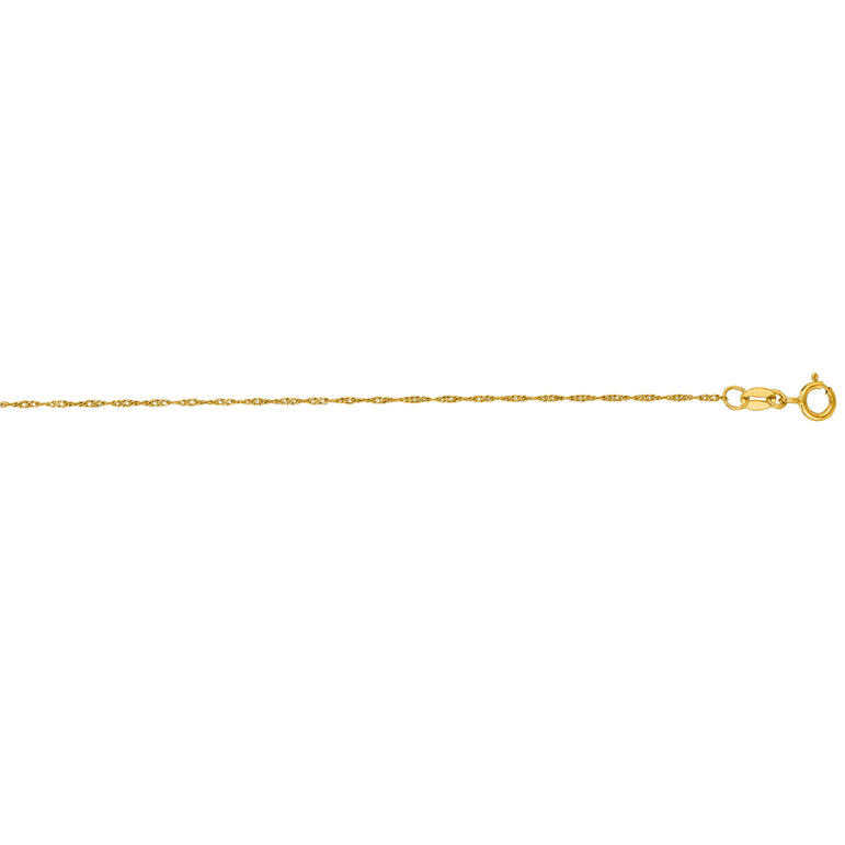14K Gold 0.81mm Singapore Chain-Yellow | Spring Ring