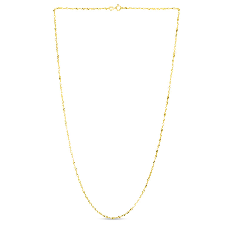 14K Gold 1.3mm Singapore Chain-Yellow | Spring Ring