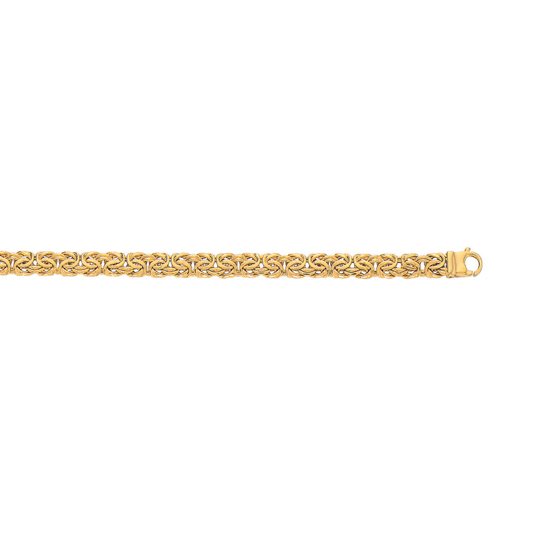 14K Gold 7.2mm Byzantine Necklace-Yellow | Lobster