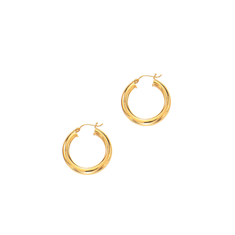 14K Gold 5x30mm Hoops-Yellow | Hinged