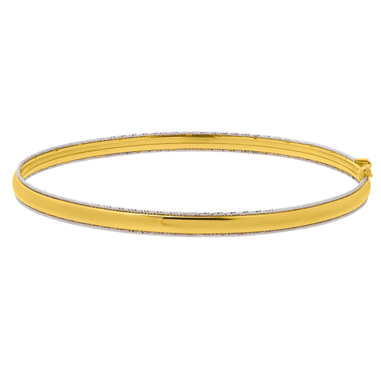 14K Gold Classic Polished Bangle-Yellow | Box with Figure 8