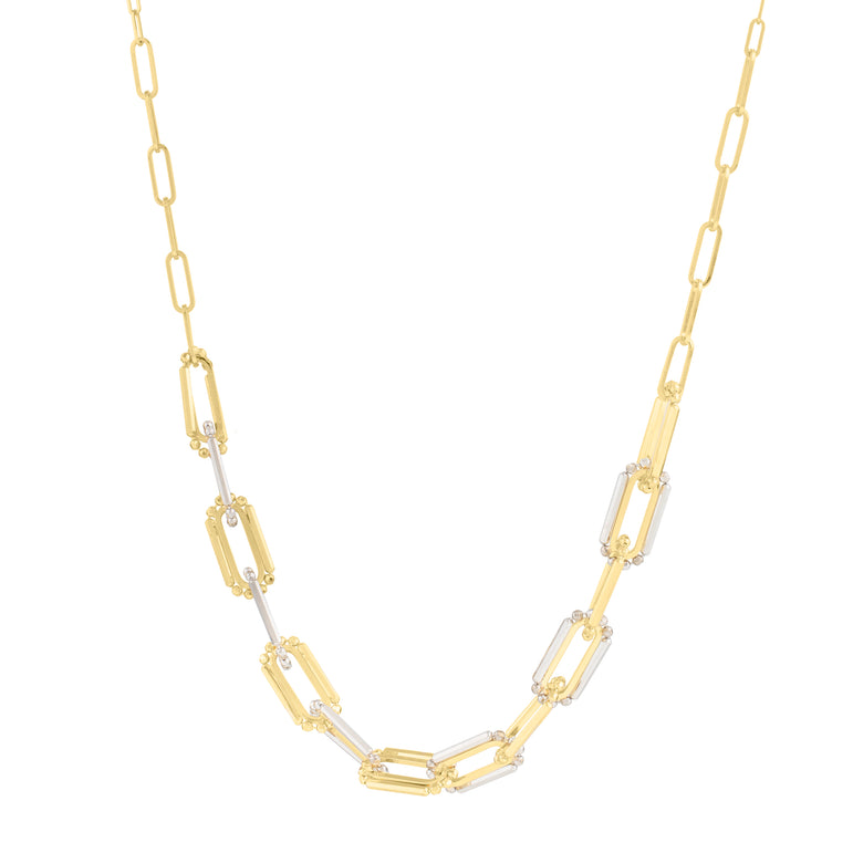 14K Two-Tone Pallina Paperclip Necklace -Two-tone | Lobster