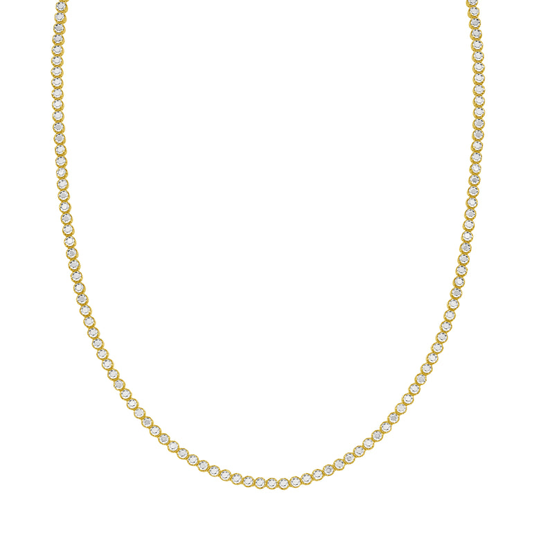 14K Diamon'Oro Tennis Necklace-Two-tone | Lobster