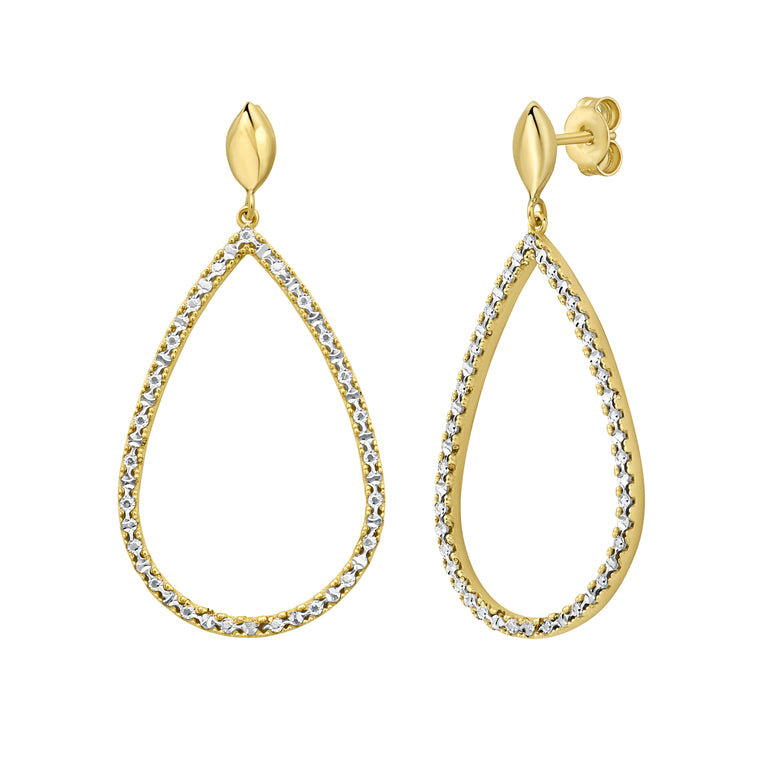 14K Diamon'Oro Marquise Earrings-Two-tone | Push Back