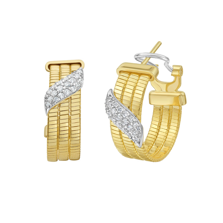 14K .33ct Diamond Omega Hoops-Two-tone | Omega Back