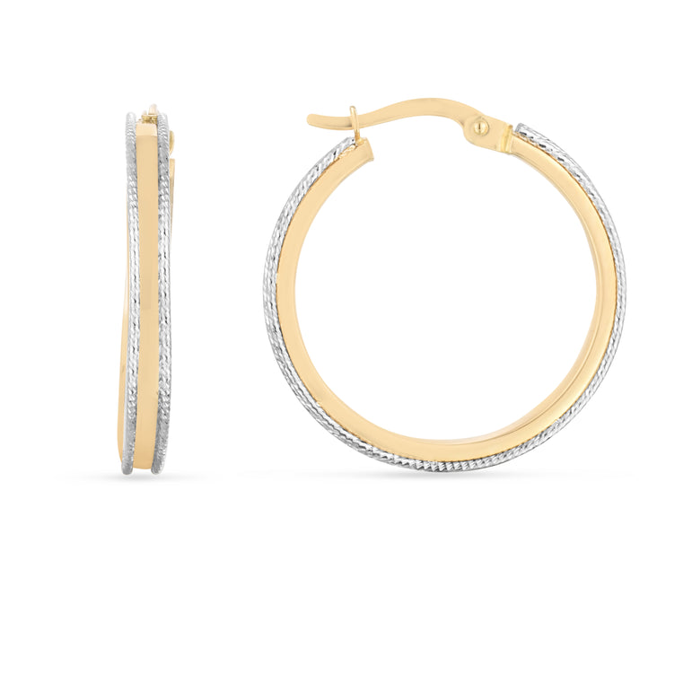 14K Two-tone Round Hoop-Two-tone | Hinged