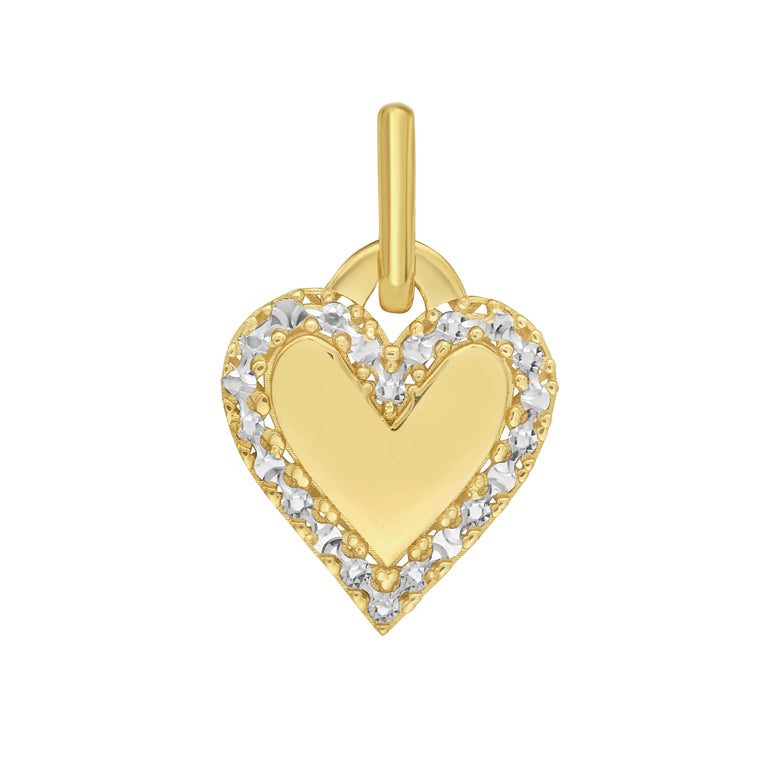 14K DC Outline Heart Charm-Two-tone