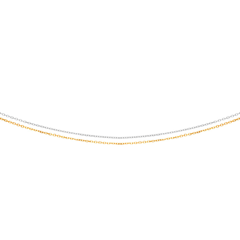 14K Gold 1.1mm Multi-Strand Chain-Two-tone | Lobster