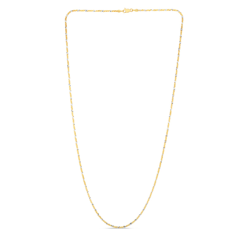 14K Gold 1.5mm Sparkle Chain -Two-tone | Lobster