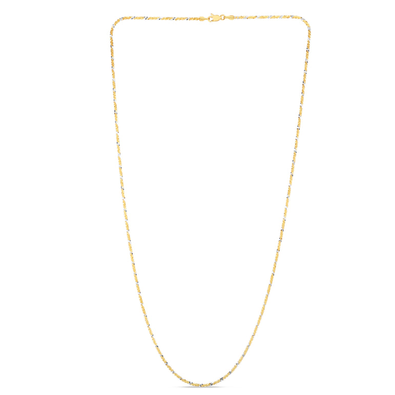 14K Gold 1.5mm Sparkle Chain -Two-tone | Lobster
