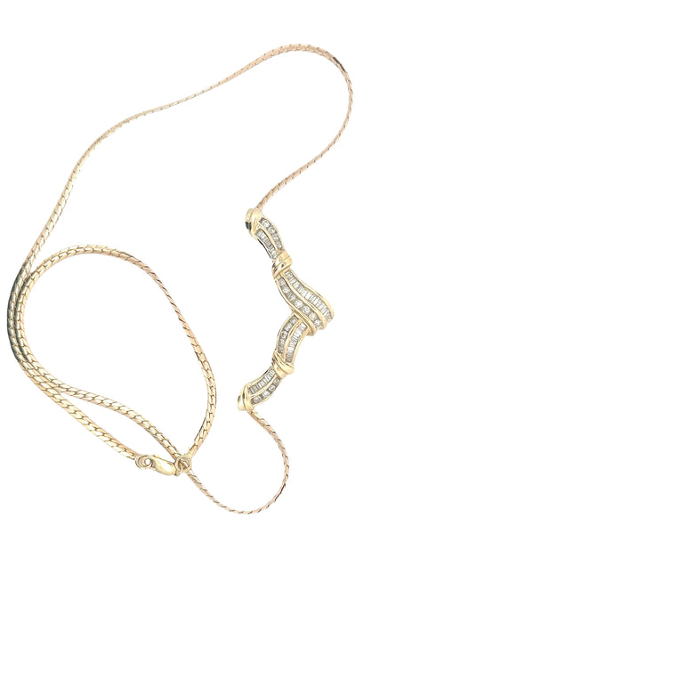 Yellow Gold Diamond Serpentine Necklace
