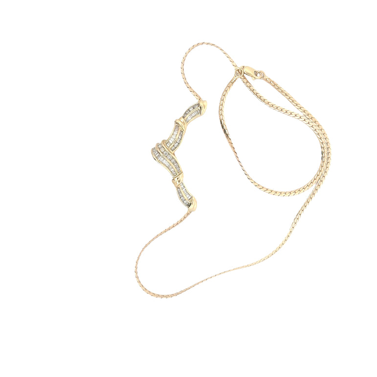 Yellow Gold Diamond Serpentine Necklace