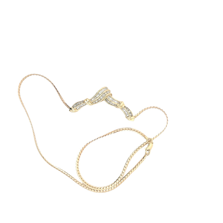 Yellow Gold Diamond Serpentine Necklace